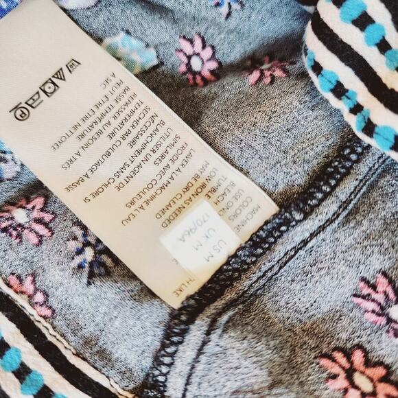 FREE PEOPLE BUTTERCUP CROP FLORAL STRIPE BLOUSE SIZE M - Picture 7 of 7